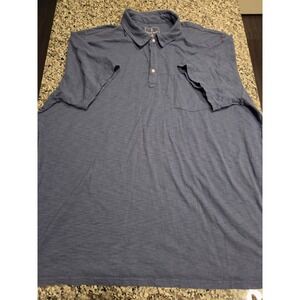 Mutual Weave Mens 4XLT Blue  Knit Short Sleeve Pocket Polo Shirt Big & Tall